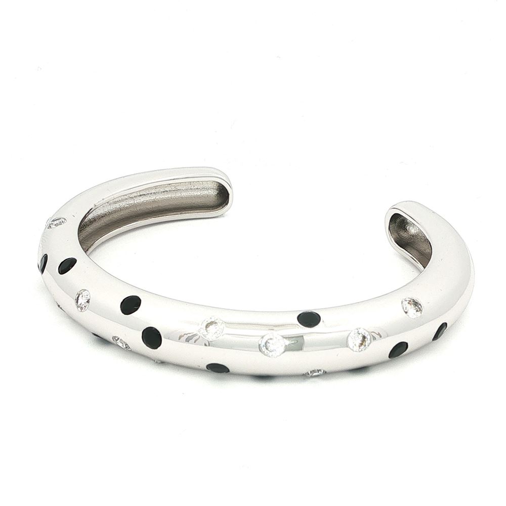 GLAMOUR CRYSTAL&BLACK STONES BRACELET