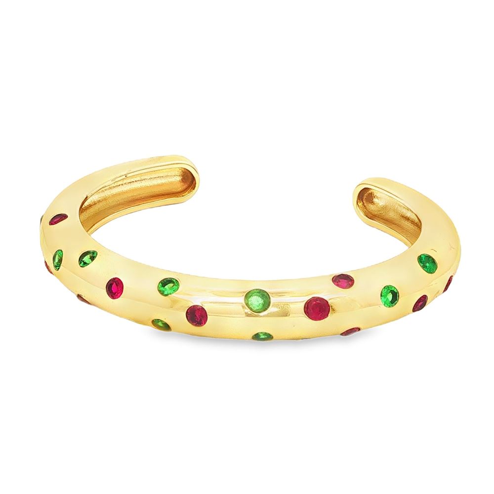 GLAMOUR GOLD FUCSIA&GREEN BRACELET