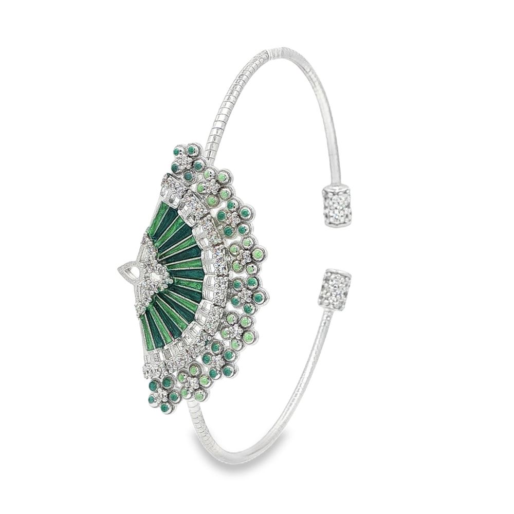 DIVA CRYSTAL STONES GREEN GLAZED BRACELET