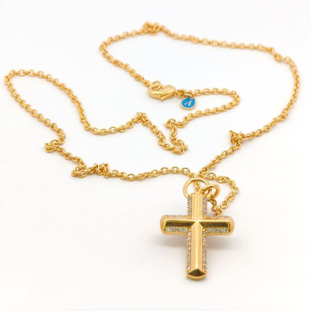 CRUX GOLD CRYSTAL STONES NECKLACE