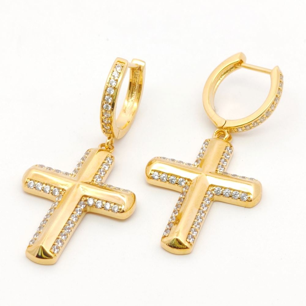 CRUX GOLD CRYSTAL STONES EARRINGS