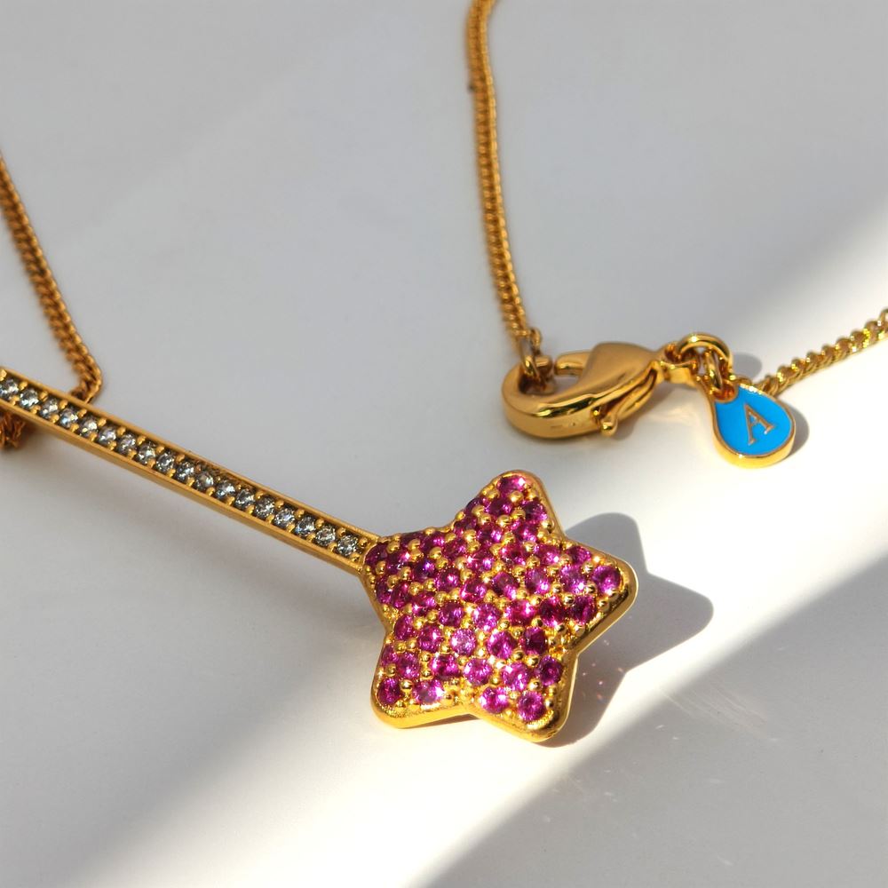 COMETA GOLD RUBY STONES NECKLACE