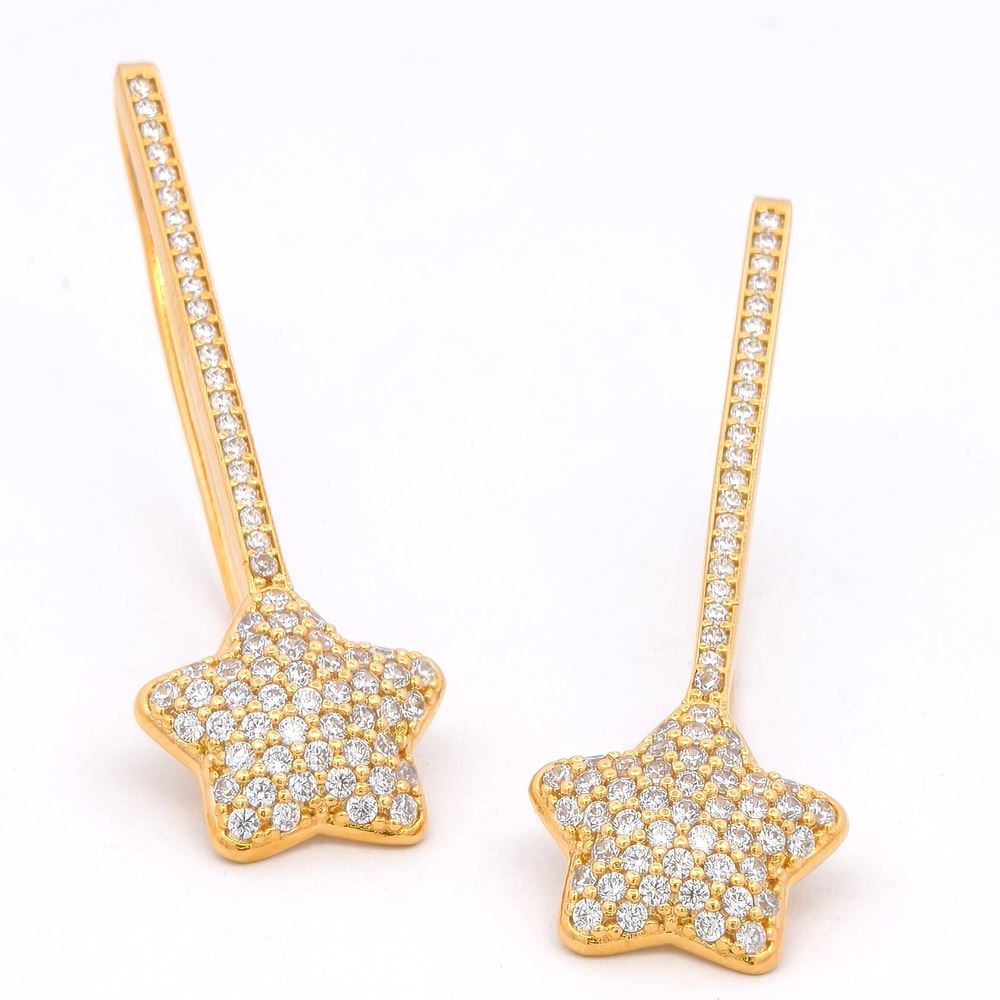 COMETA GOLD CRYSTAL STONES EARRINGS