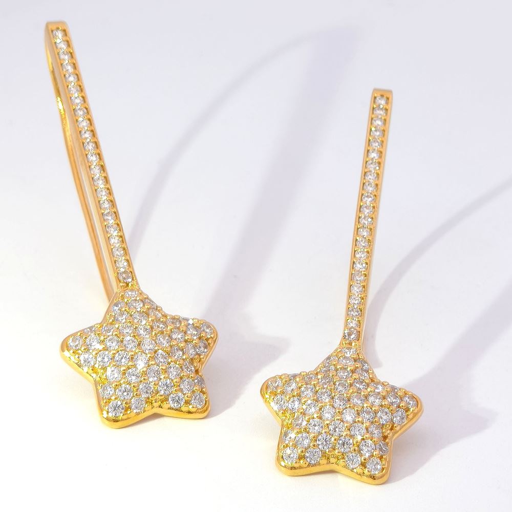 COMETA GOLD CRYSTAL STONES EARRINGS