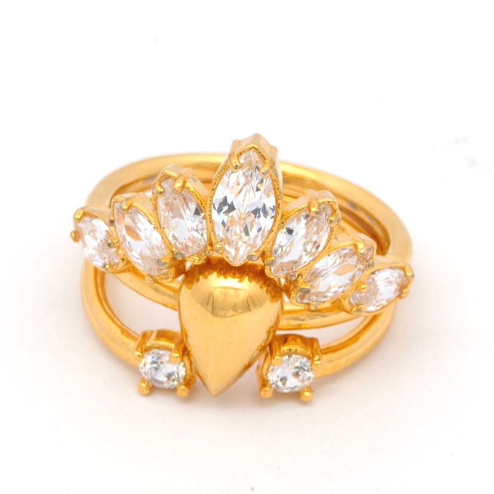 AURORA GOLD CRYSTAL STONES RING