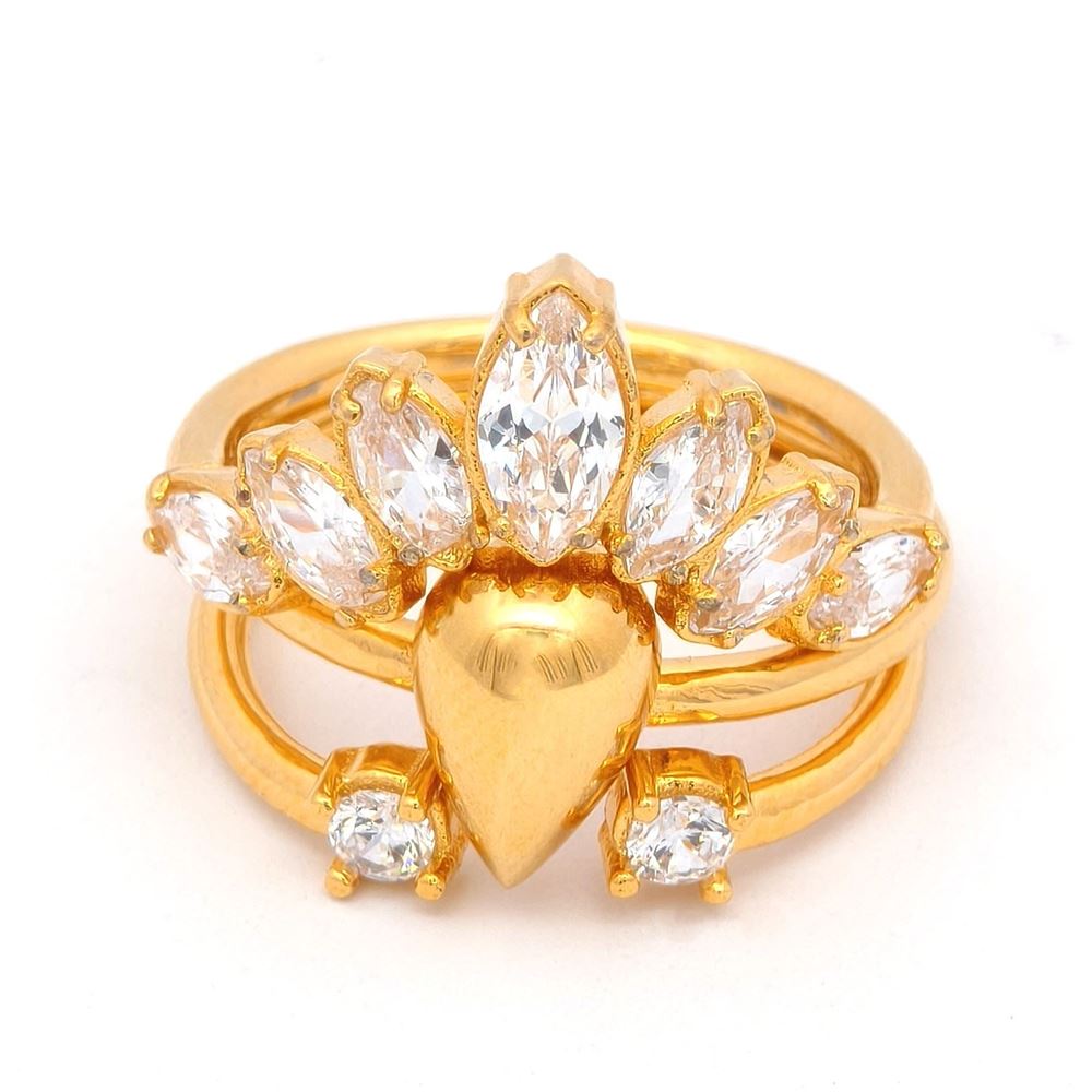 AURORA GOLD CRYSTAL STONES RING