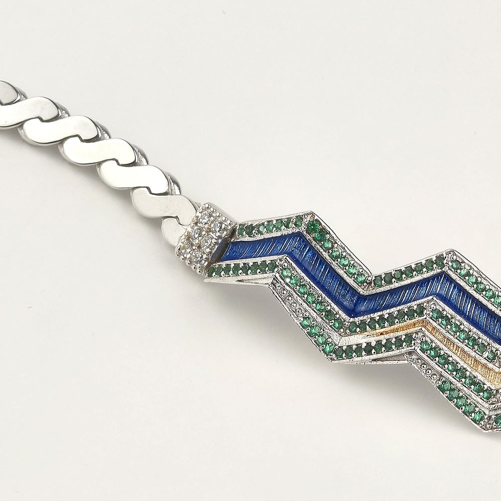 KALEDO GREEN STONES BLUE GLAZED NECKLACE