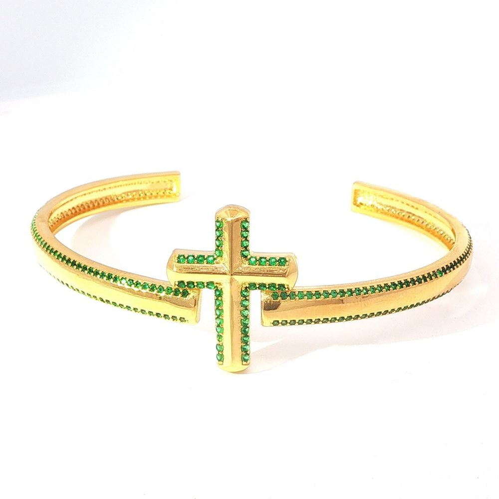 CRUX GOLD GREEN STONES BRACELET