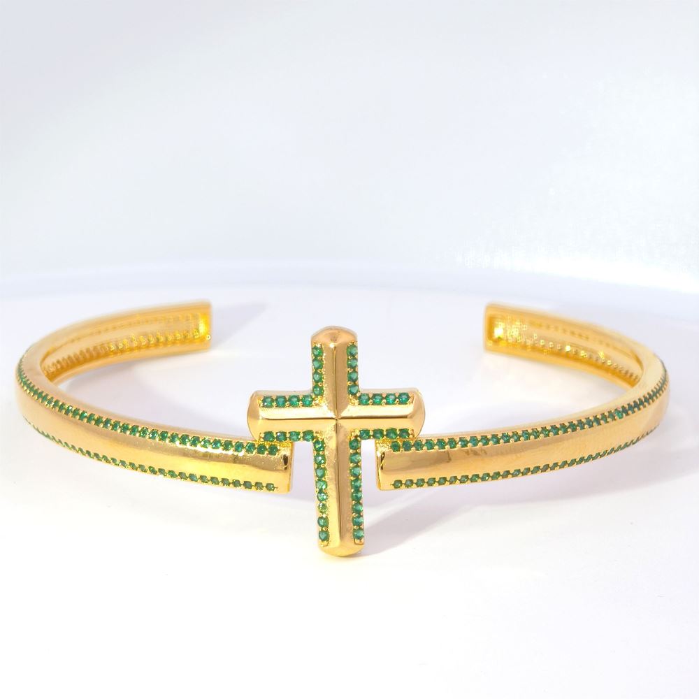 CRUX GOLD GREEN STONES BRACELET
