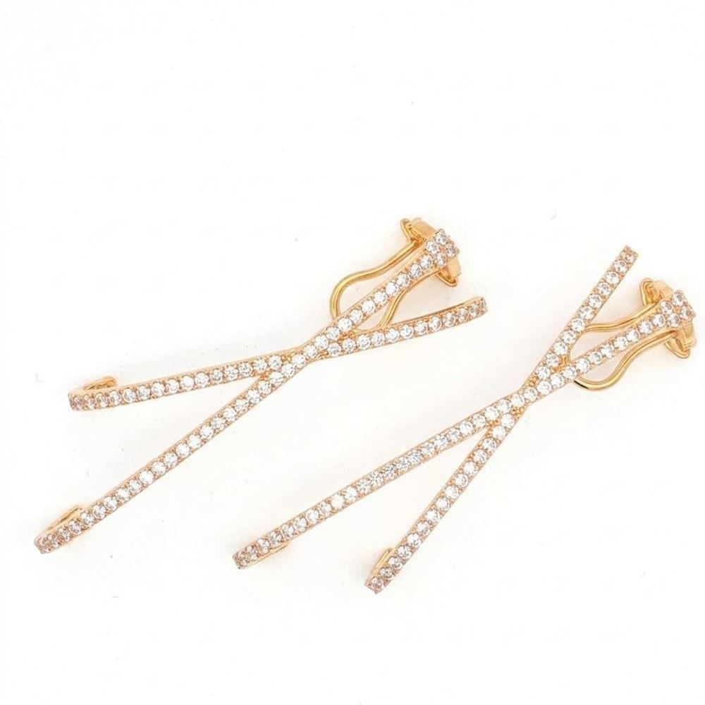 CROSS GOLD CRYSTAL EARRINGS