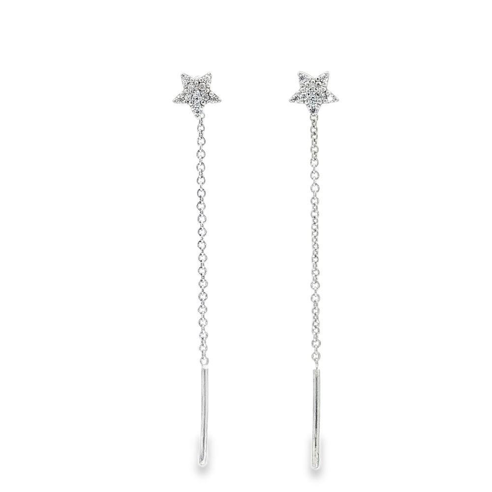 STARLIKE CRYSTAL CHAIN EARRINGS