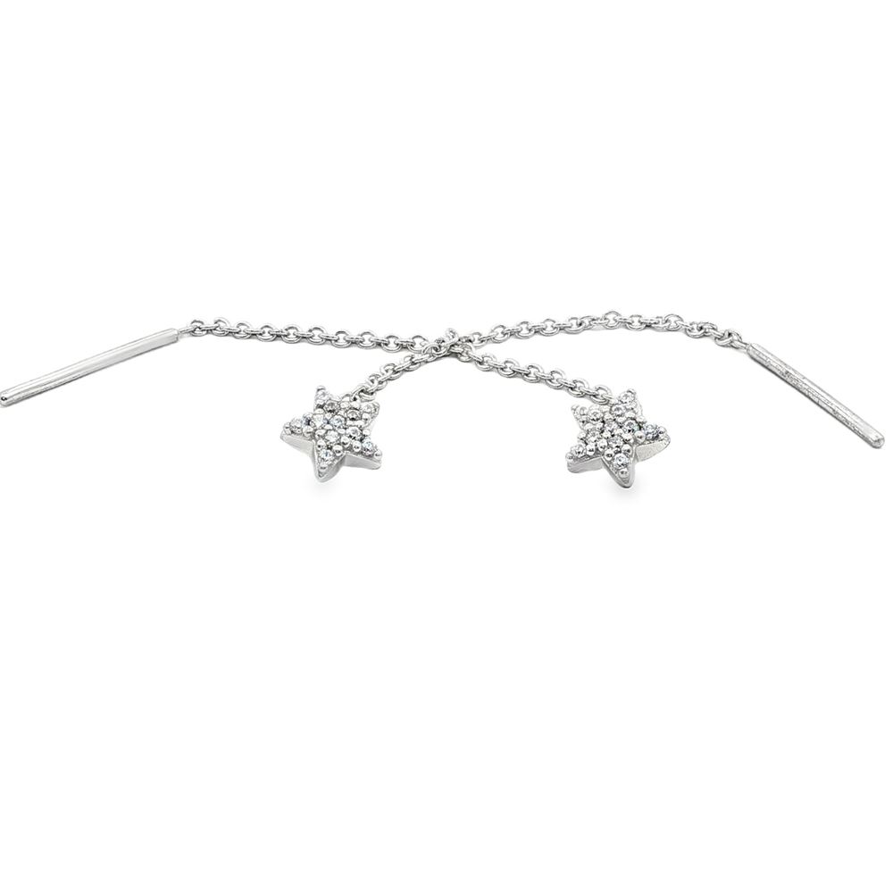 STARLIKE CRYSTAL CHAIN EARRINGS