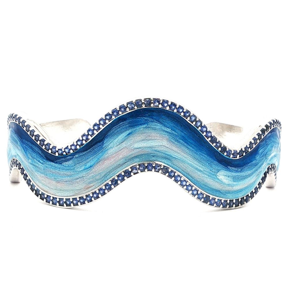 WAVE BLUE STONES BLU GLAZED BRACELET