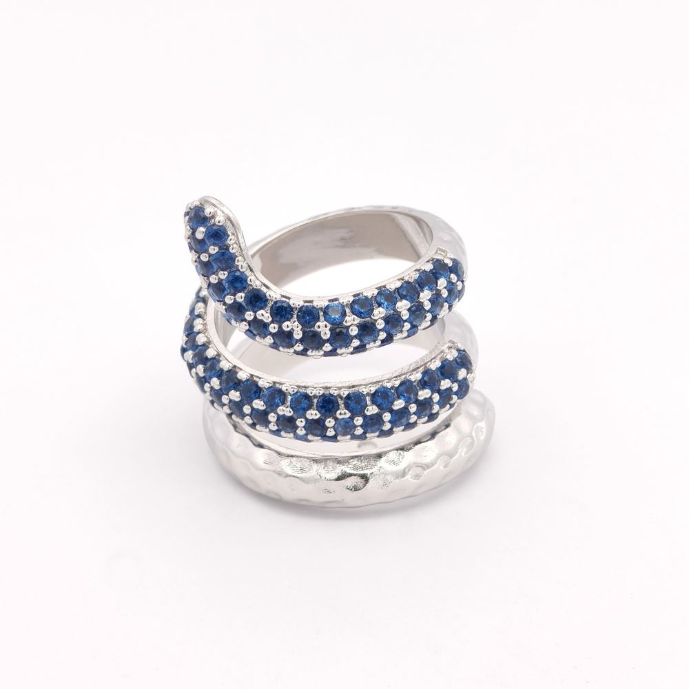 SNAKE BLUE STONES  RING