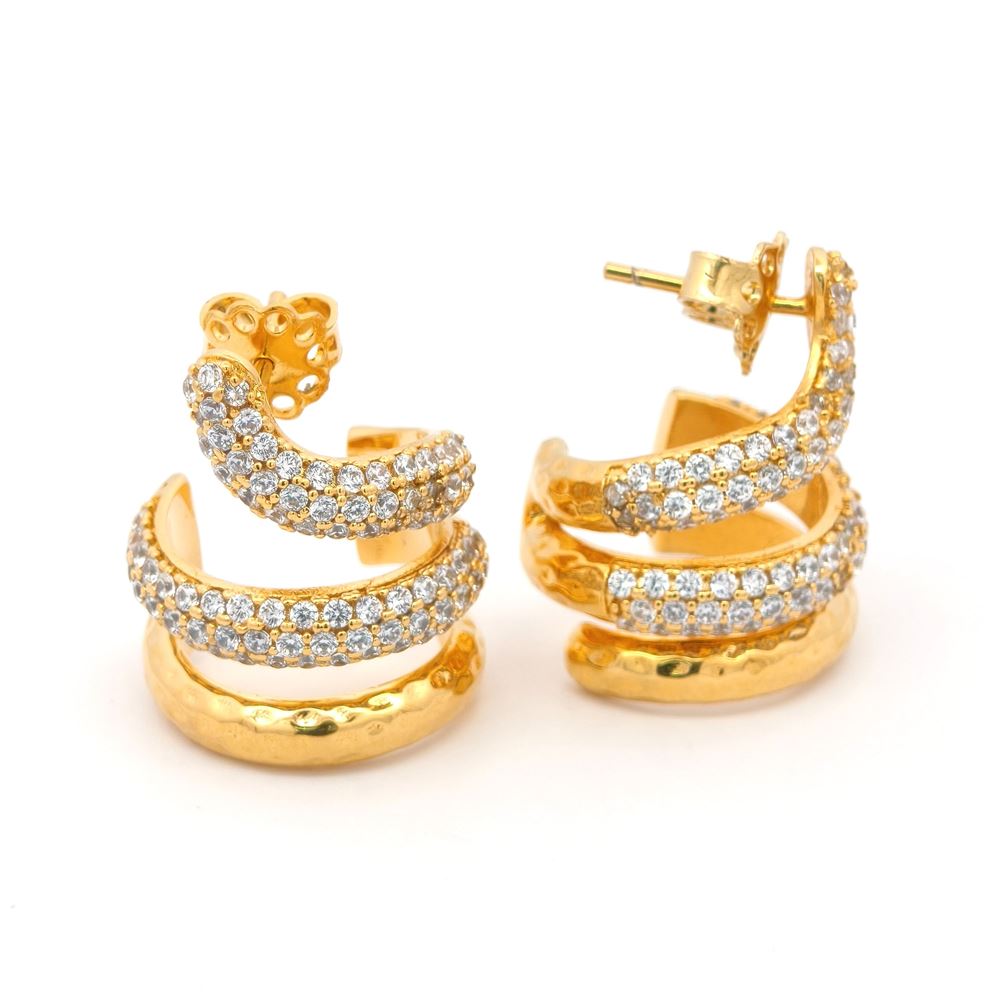 SNAKE (small) GOLD CRYSTAL STONES EARRINGS