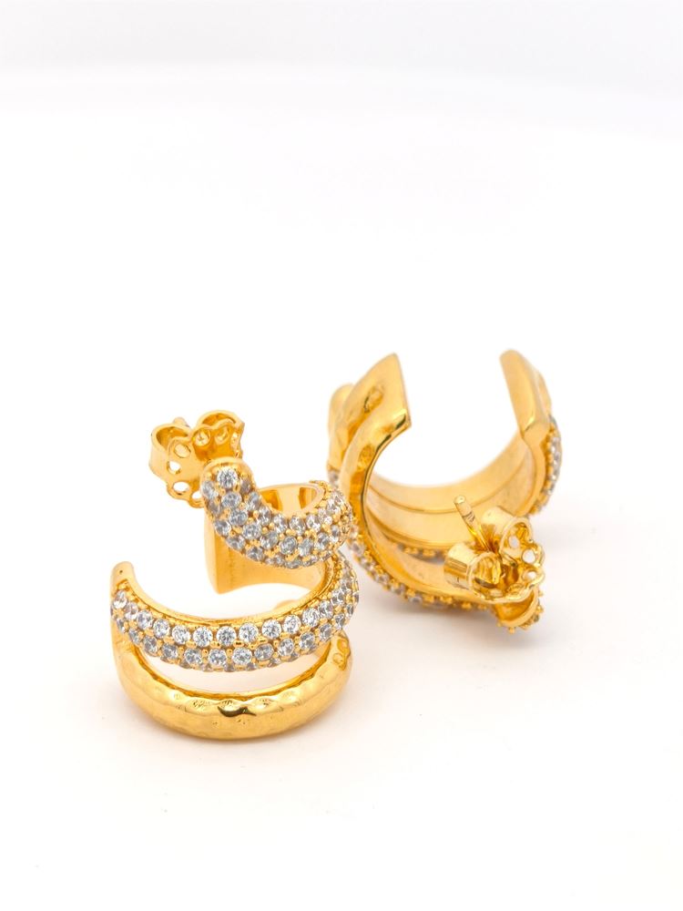 SNAKE (small) GOLD CRYSTAL STONES EARRINGS