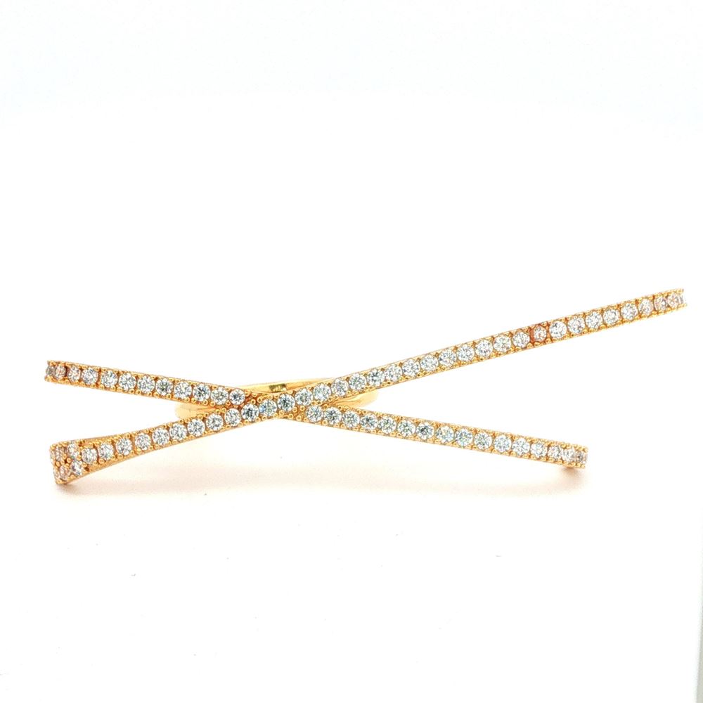 CROSS GOLD CRYSTAL RING
