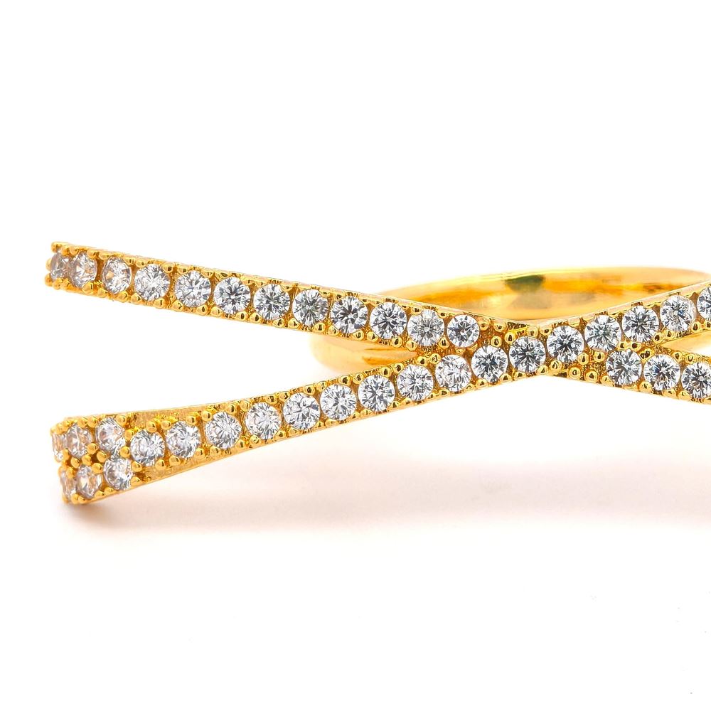 CROSS GOLD CRYSTAL RING