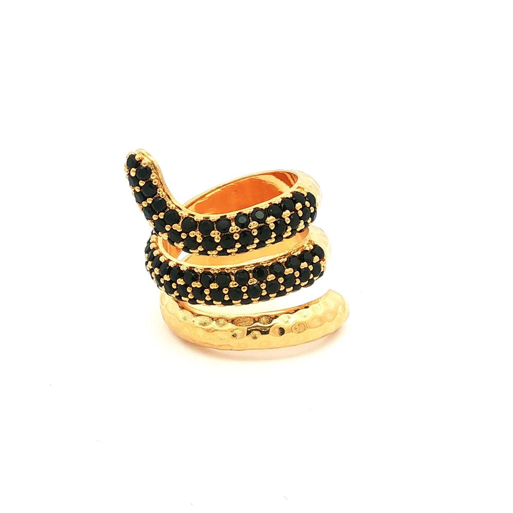 SNAKE GOLD BLACK STONES