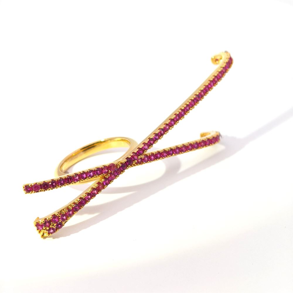 CROSS GOLD RUBY STONES 
