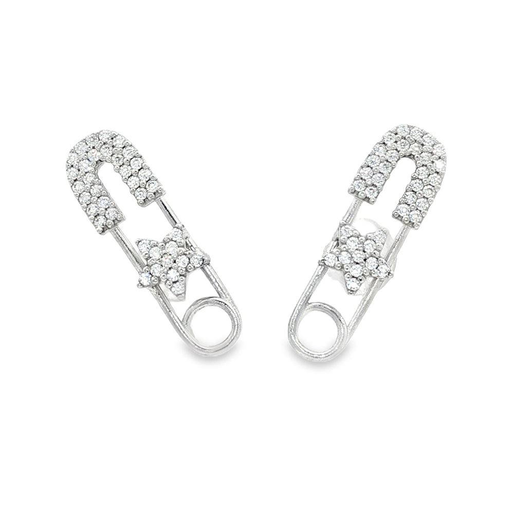 STARLIKE PIN CRYSTAL EARRINGS