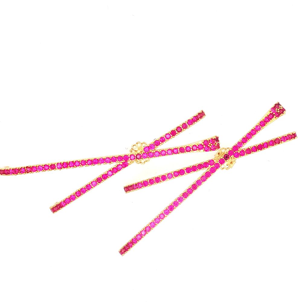 CROSS RUBY STONES CENTRAL PIN EARRINGS