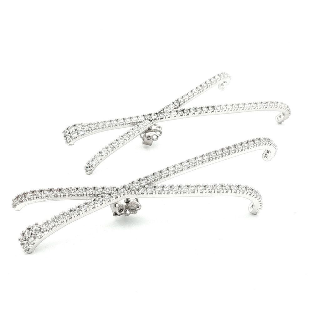 Orecchini Cross Crystal - perno centrale