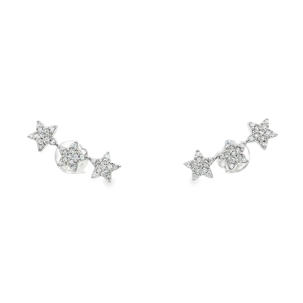 STARLIKE CRYSTAL THREE STARS EARRINGS
