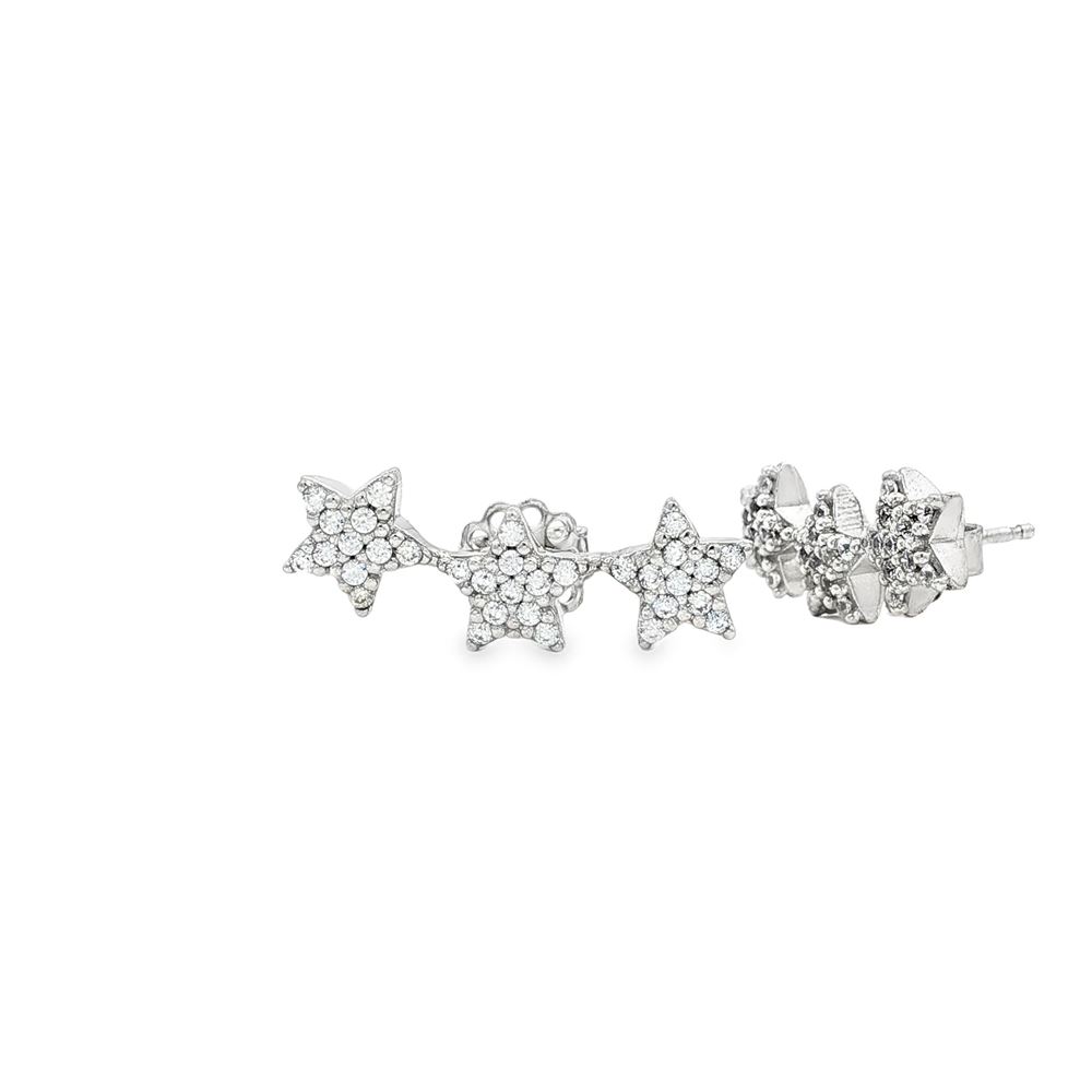 STARLIKE CRYSTAL THREE STARS EARRINGS
