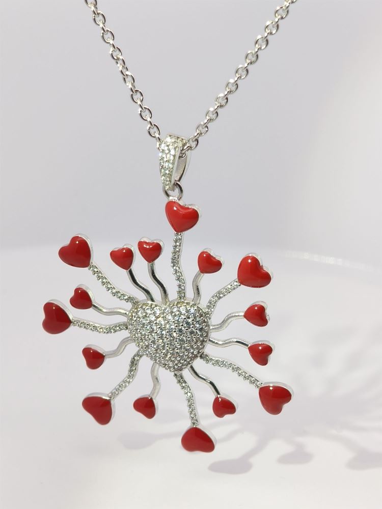 DALì CRYSTAL STONES RED GLAZED NECKLACE