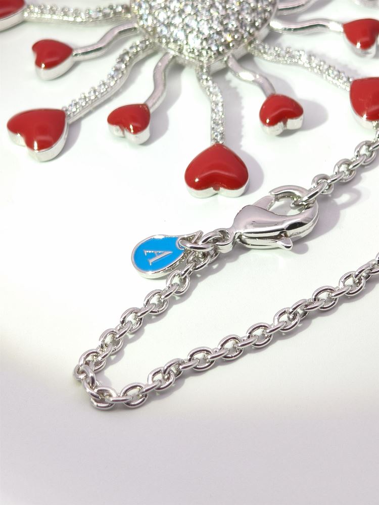 DALì CRYSTAL STONES RED GLAZED NECKLACE
