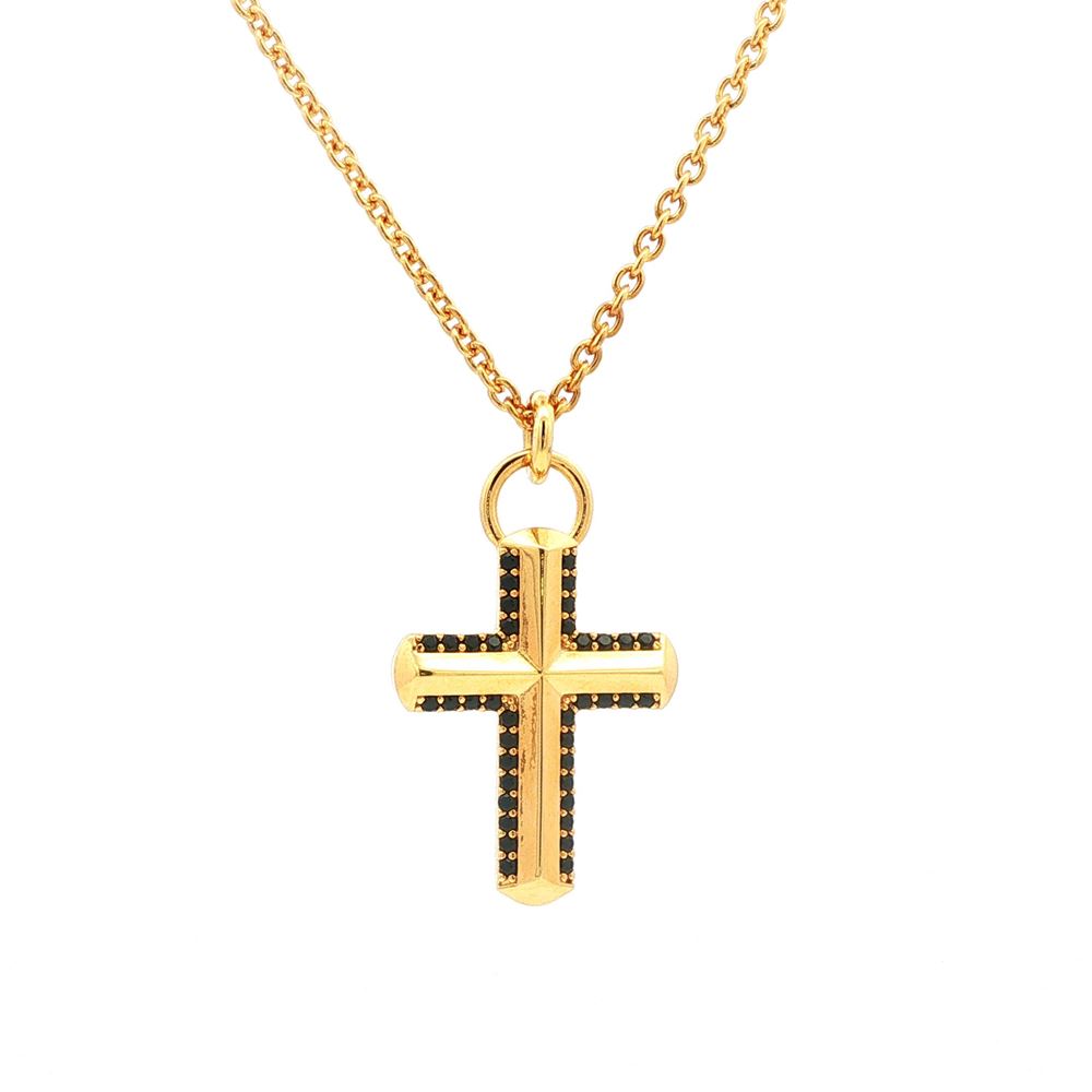 CRUX GOLD BLACK STONES NECKLACE