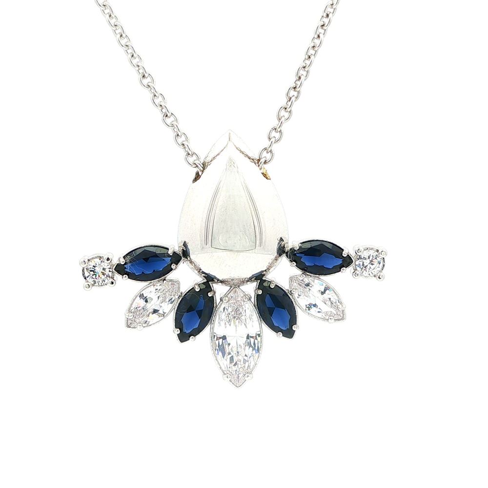 AURORA CRYSTAL&BLUE STONES NECKLACE