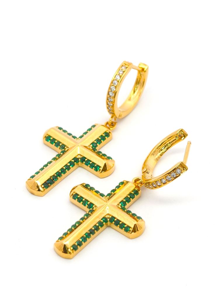 CRUX GOLD GREEN EARRINGS