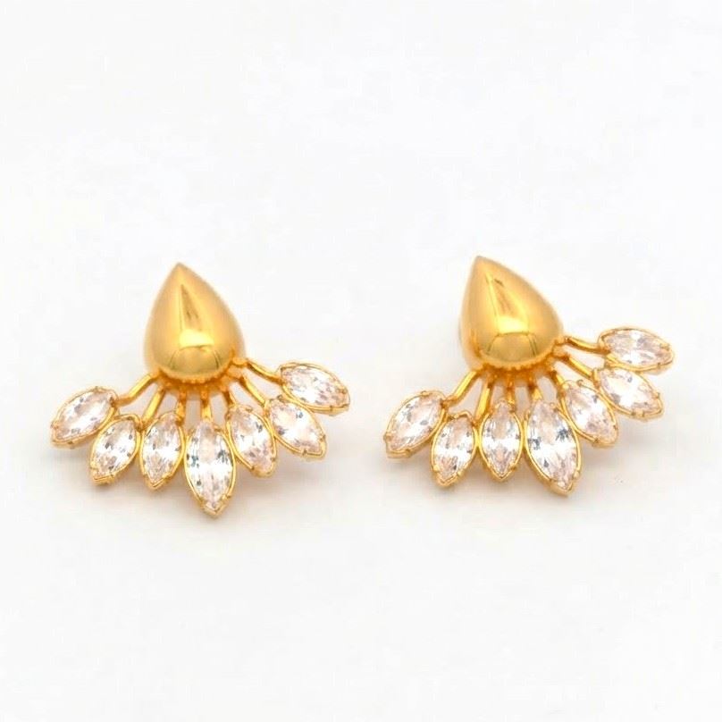 AURORA GOLD CRYSTAL STONES EARRINGS