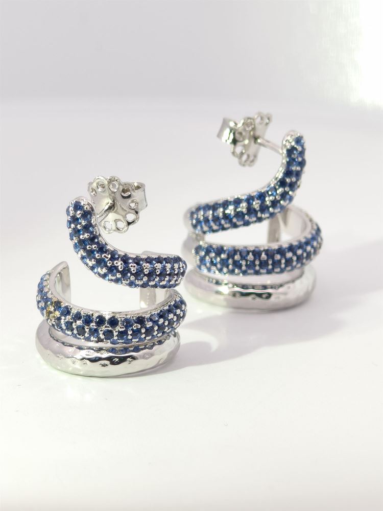 SNAKE (small) BLUE STONES EARRINGS