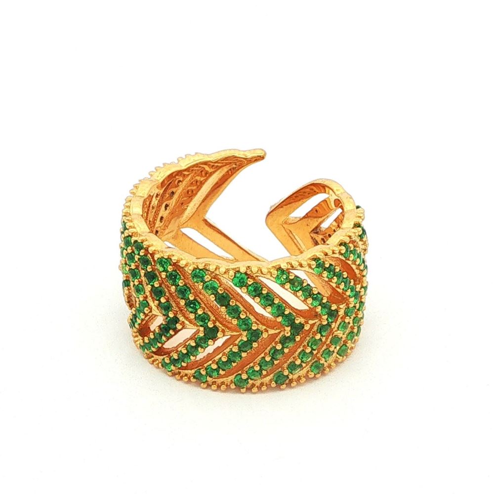 GRACE GOLD GREEN STONES RING