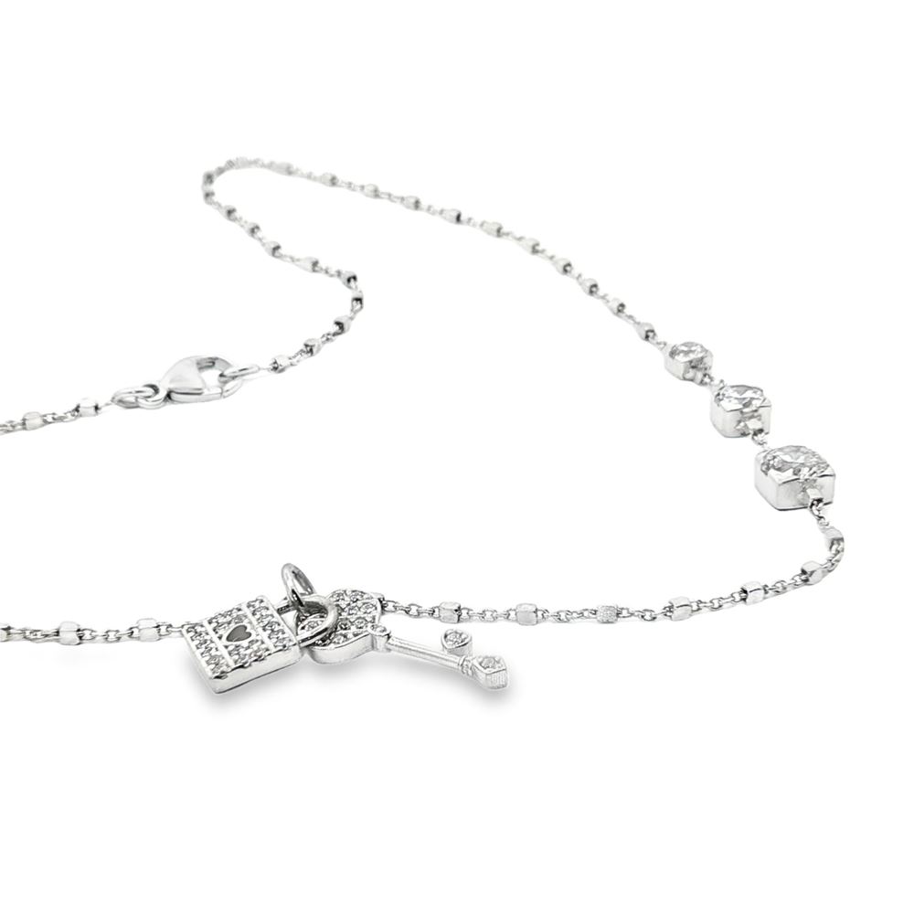 UNLOCK YOUR HEART CRYSTAL LIGHTS ON CHAIN NECKLACE
