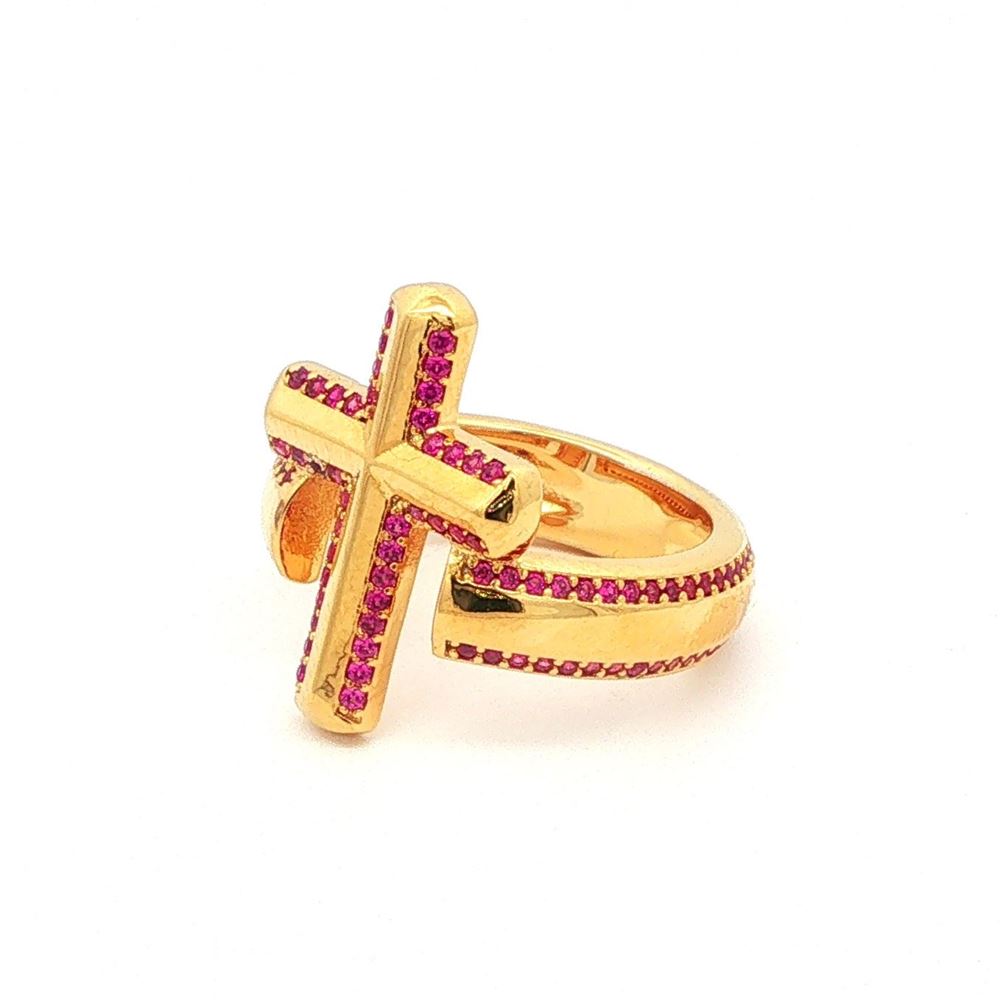 CRUX GOLD RUBY STONES RING