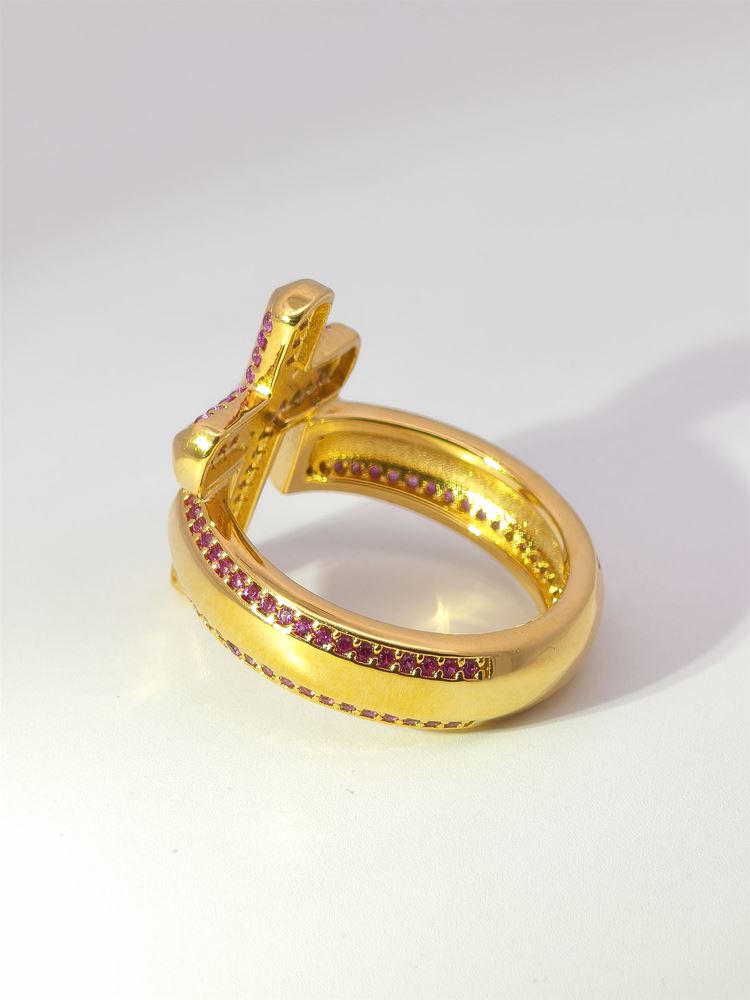 CRUX GOLD RUBY STONES RING