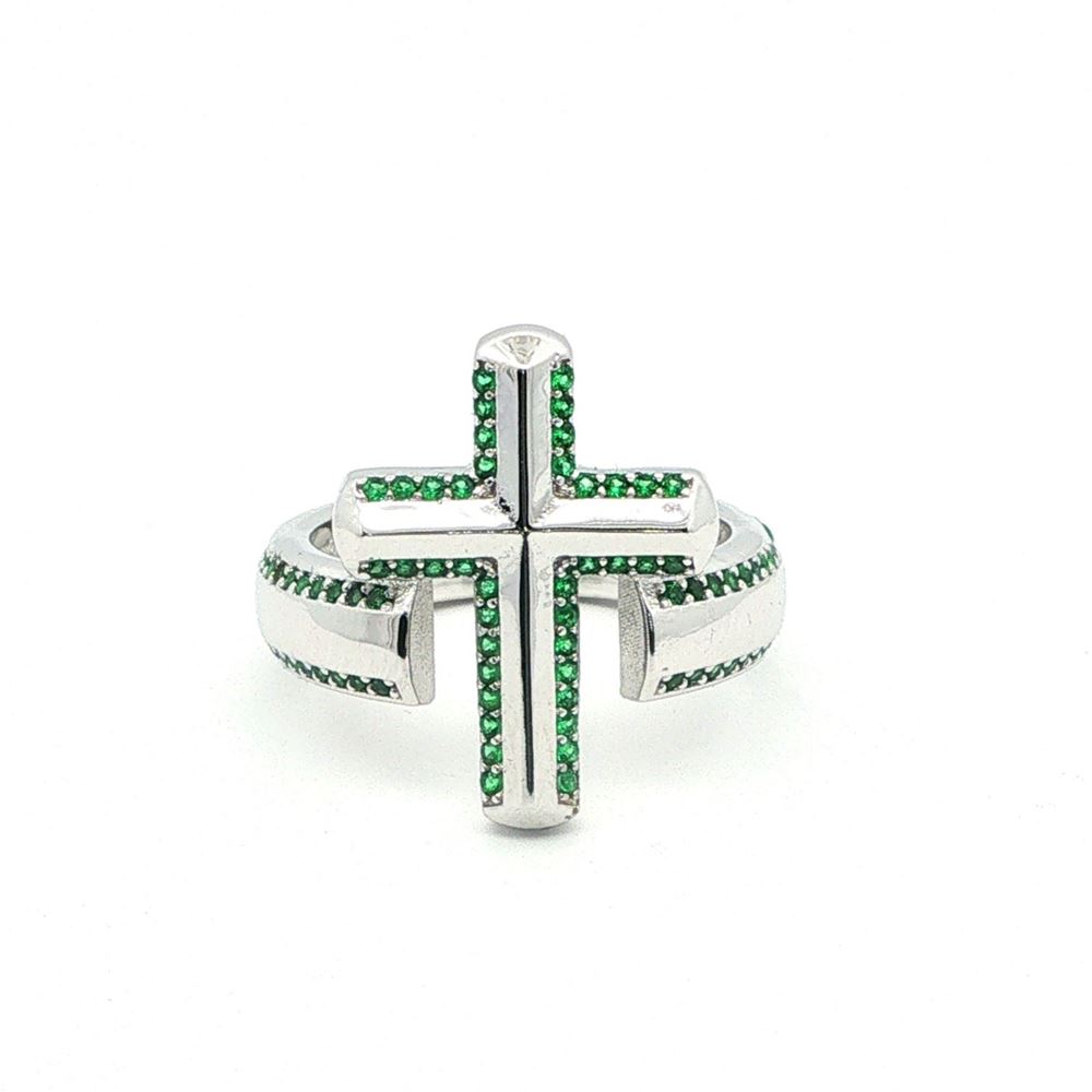 CRUX GREEN STONES RING