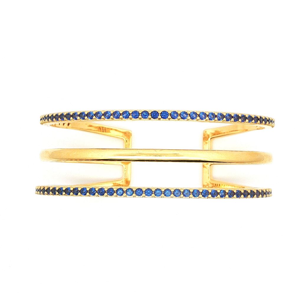 LINE GOLD BLUE STONES BRACELET