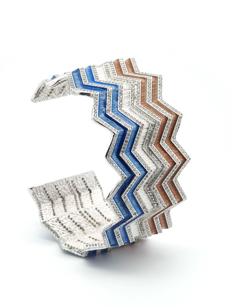 KALEDO CRYSTAL STONE BLUE&BROWN GLAZED BRACELET