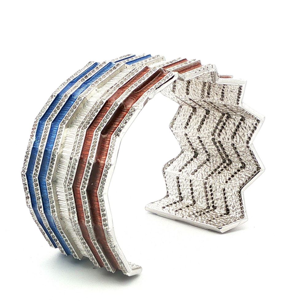 KALEDO CRYSTAL STONE BLUE&BROWN GLAZED BRACELET