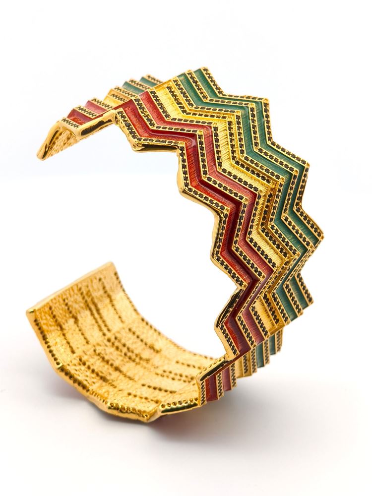 KALEDO GOLD BLACK STONES RED GREEN