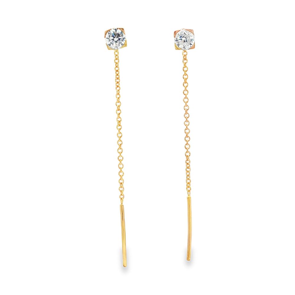 LIGHTS GOLD CRYSTAL EARRINGS CHAIN