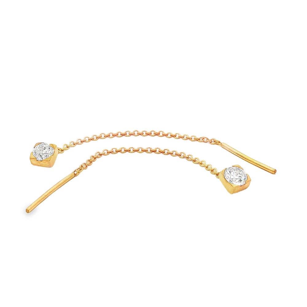 LIGHTS GOLD CRYSTAL EARRINGS CHAIN