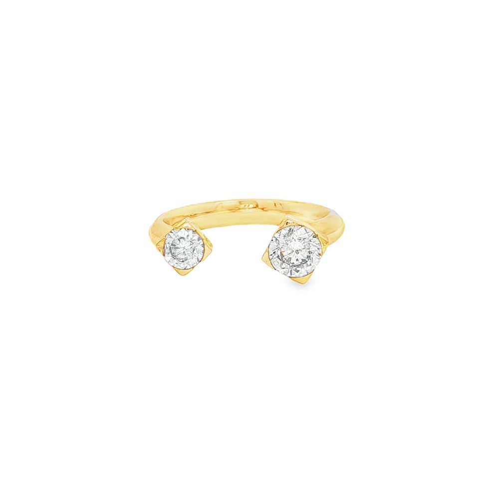 lights gold two stones crystal ring