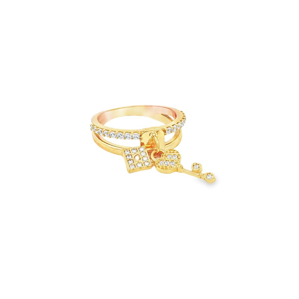 unlock your heart gold crystal ring