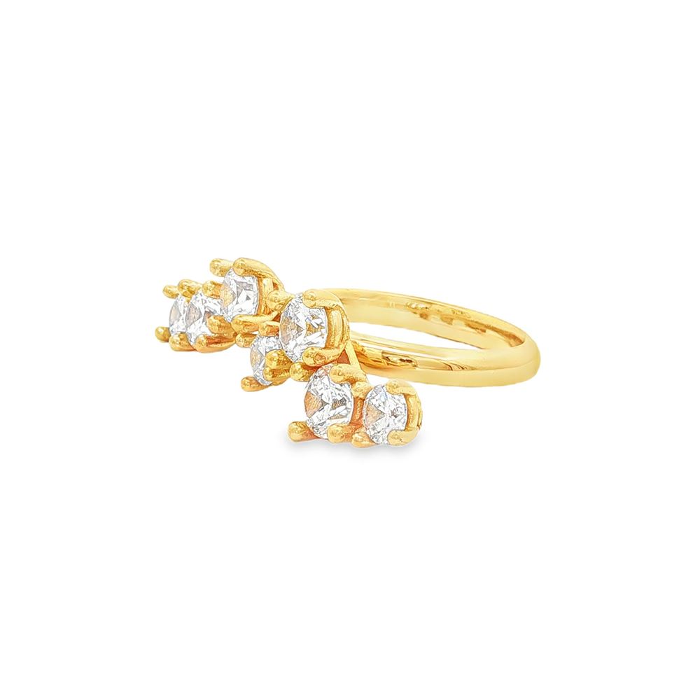 rainbow gold crystal ring